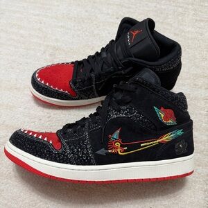 Jordan Black and Red Athletic Shoes